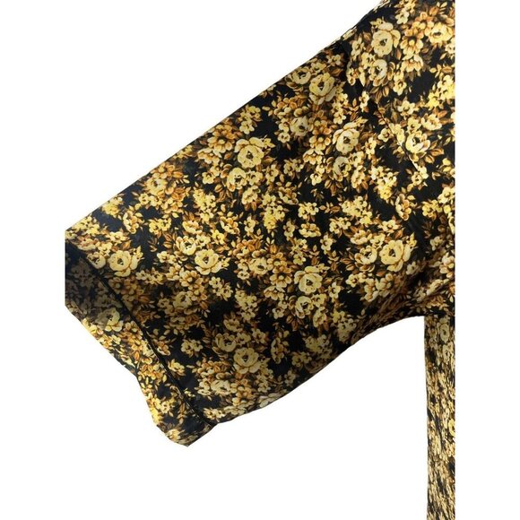 Treasure & Bond Womens Kimono Yellow Black Bold Floral One Size - Picture 4 of 7